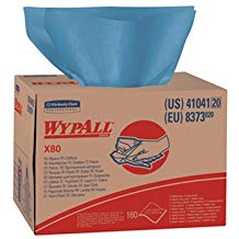 [41041] Kimberly-Clark Wypall® X80 Wipers, Blue, 12.5" X 16.8", Pop-Up Box, 160 sheets/bx