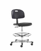 [842SC] Self Skin Ergonomic Laboratory Chair with Brushed Aluminum Base with Toe Caps