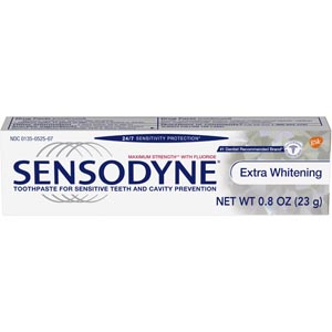 [08434G] Sensodyne® Extra Whitening Toothpaste, Trial Size. 0.8 oz. tube