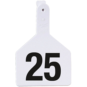 [9200129] Z Tags No-Snag Cow Ear Tags - White 126-150 (25 Pack)