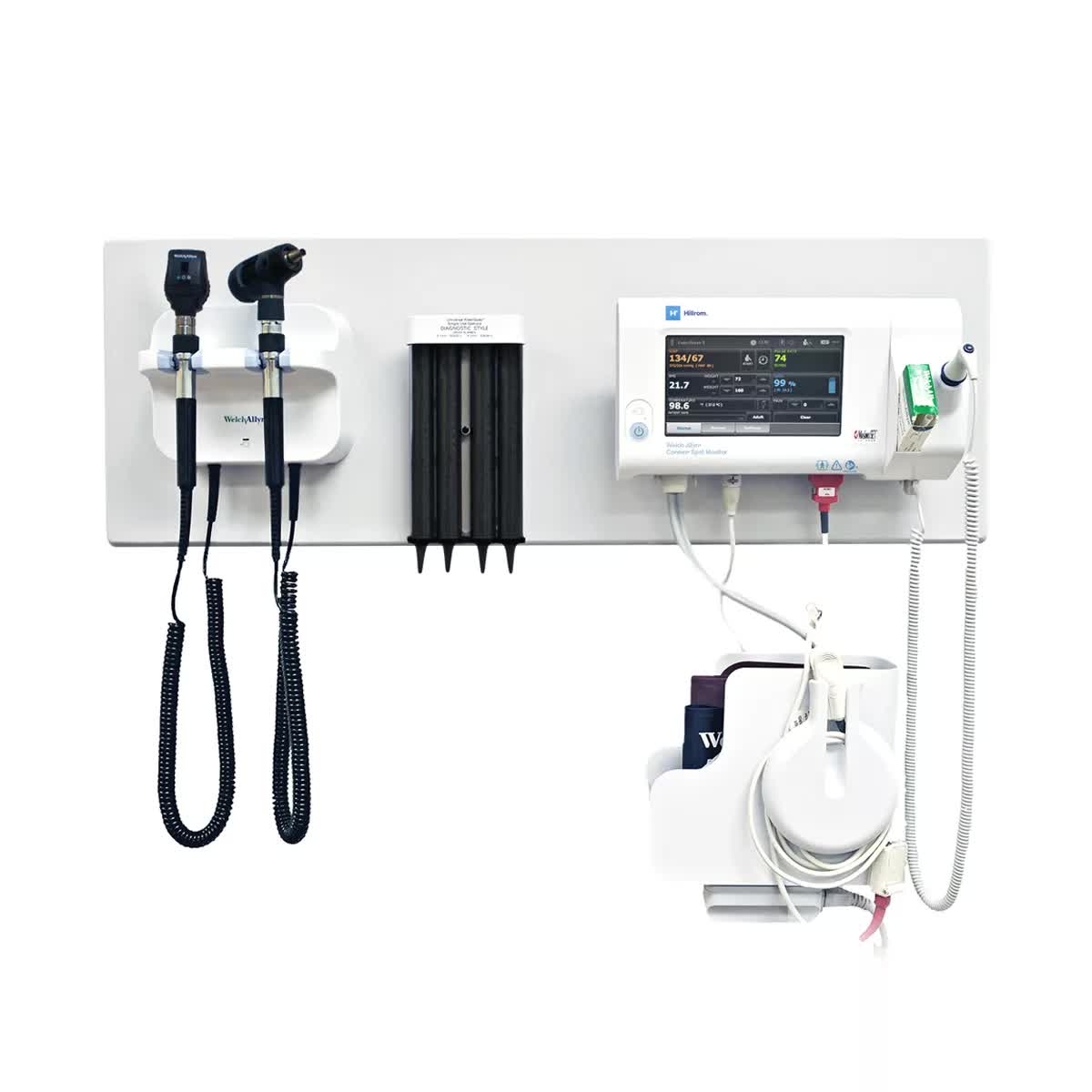 Welch Allyn Connex 7300 Bluetooth Connectivity Spot Monitor with Nonin SpO2 and Braun Pro6000