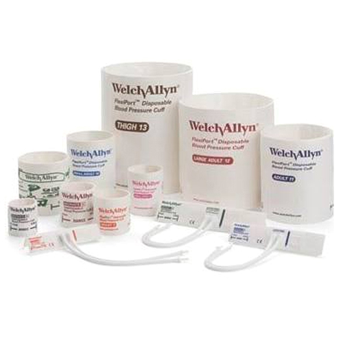 Welch Allyn Trimline Vinyl Disposable Neonatal Blood Pressure Cuff with Male Luer Slip Connector, Size 2, 40/Case
