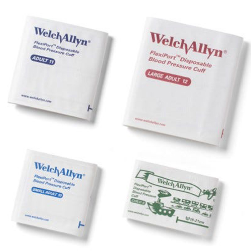 Welch Allyn Flexiport Soft Adult Disposable Blood Pressure Cuff with 1-Tube, Tri-Purpose Connector, 20/Pack