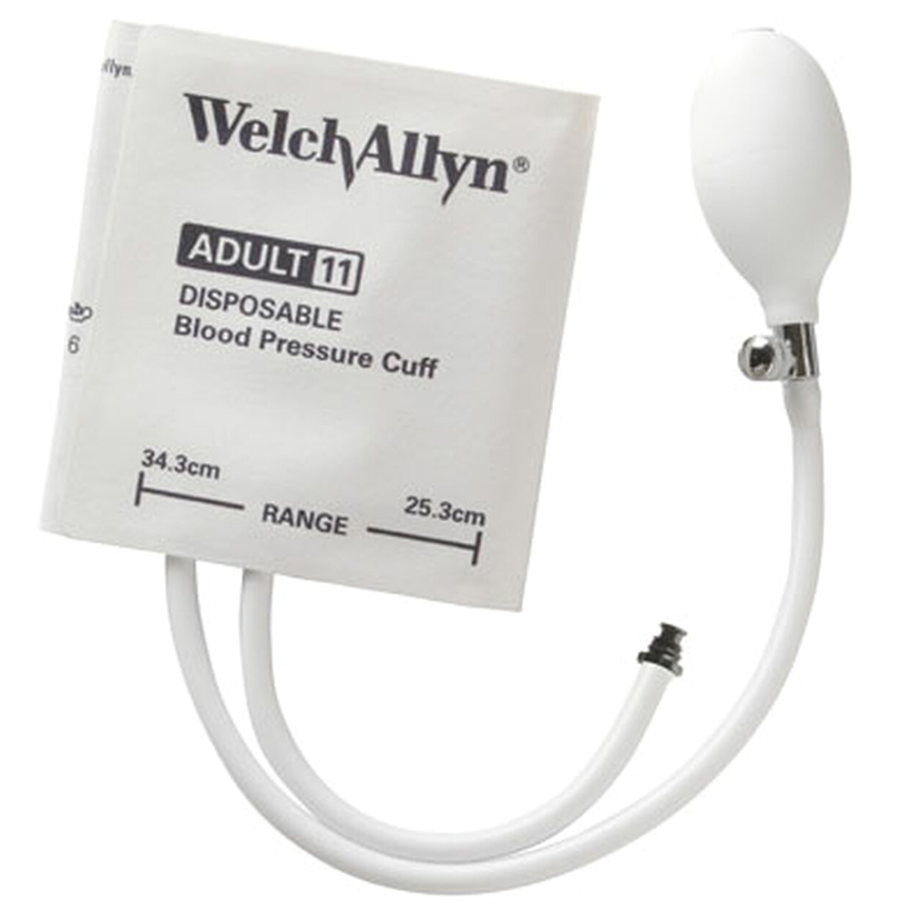 Welch Allyn Flexiport Soft Adult Long Disposable Blood Pressure Cuff with 2-Tube, Inflation System, 20/Pack