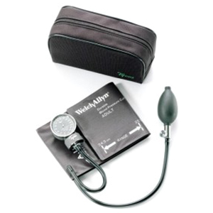 Welch Allyn Trimline Bainbridge Adult Pocket Aneroid Sphygmomanometer with Inflation Bulb and Valve, Zipper Case