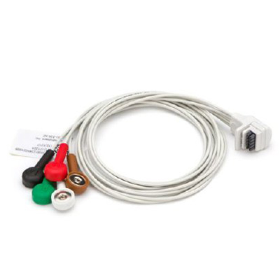 Welch Allyn 27 inch Patient Cable with 3-Channel, 5-Wire, H3+, AHA, Gray