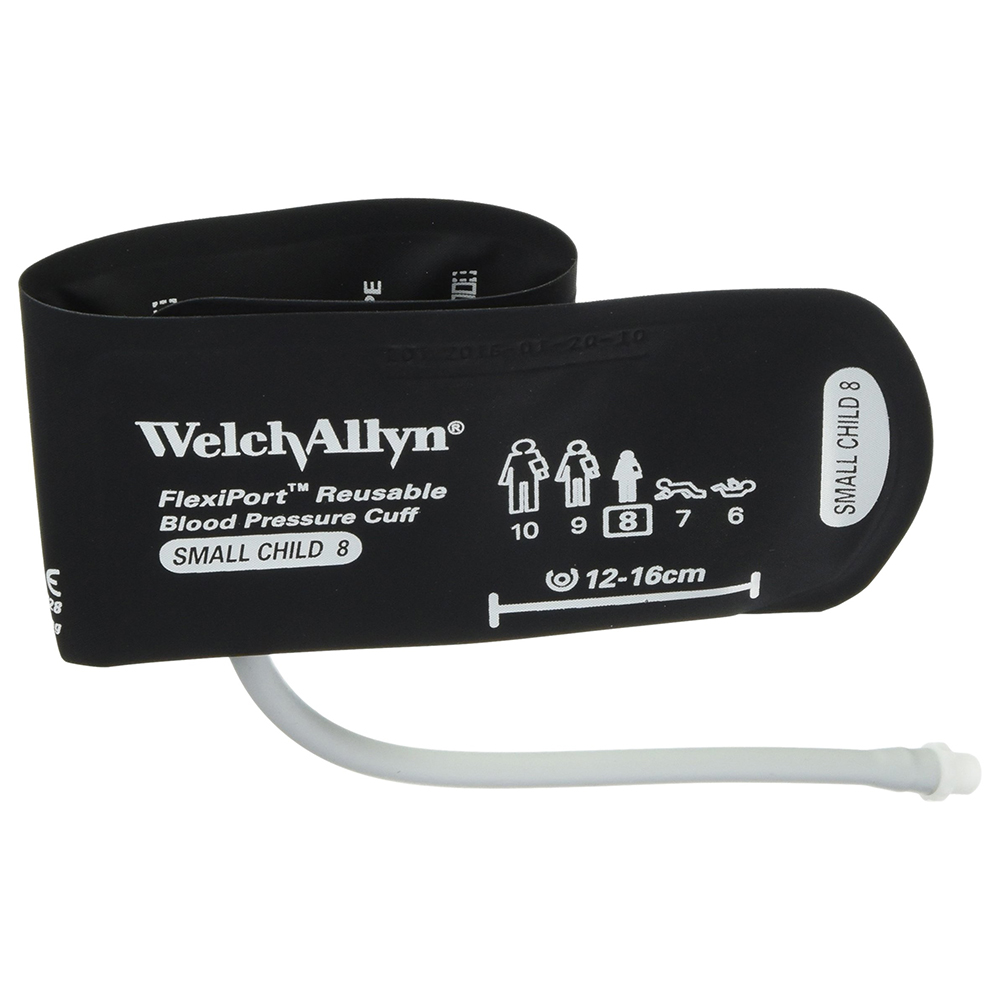 Welch Allyn Flexiport Small Child Reusable Blood Pressure Cuff with 1-Tube, Screw Connector for Blood Pressure Monitor