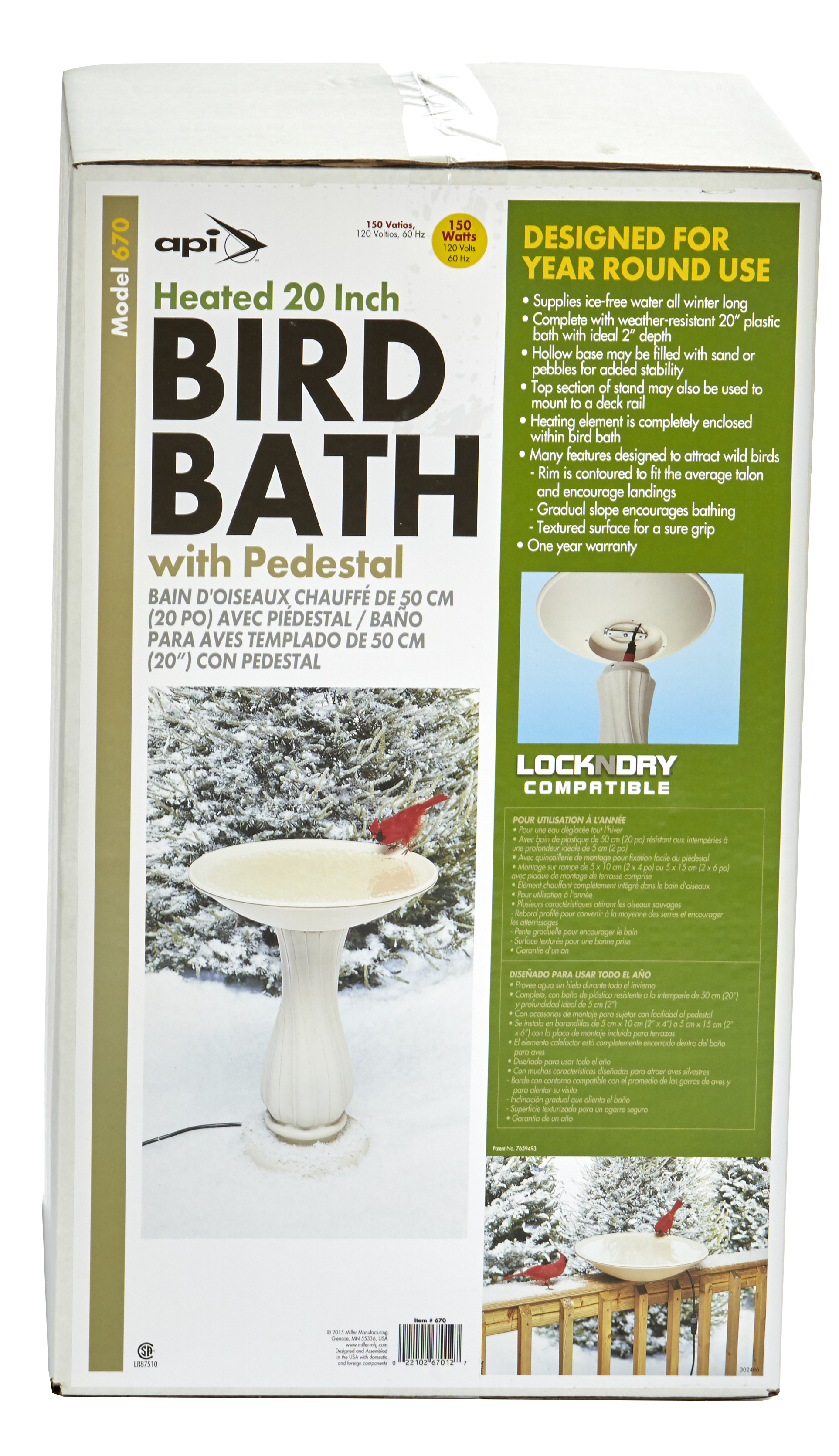Little Giant Heated Bird Bath w Pedestal