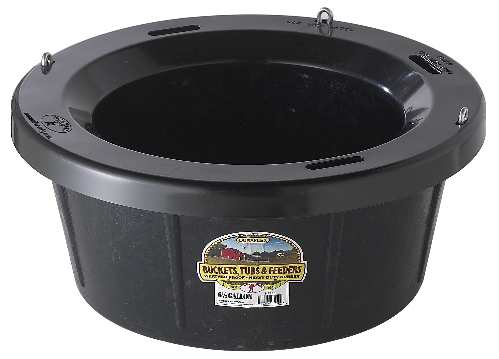 6.5 Gallon Rubber Feeder Tub with Hooks