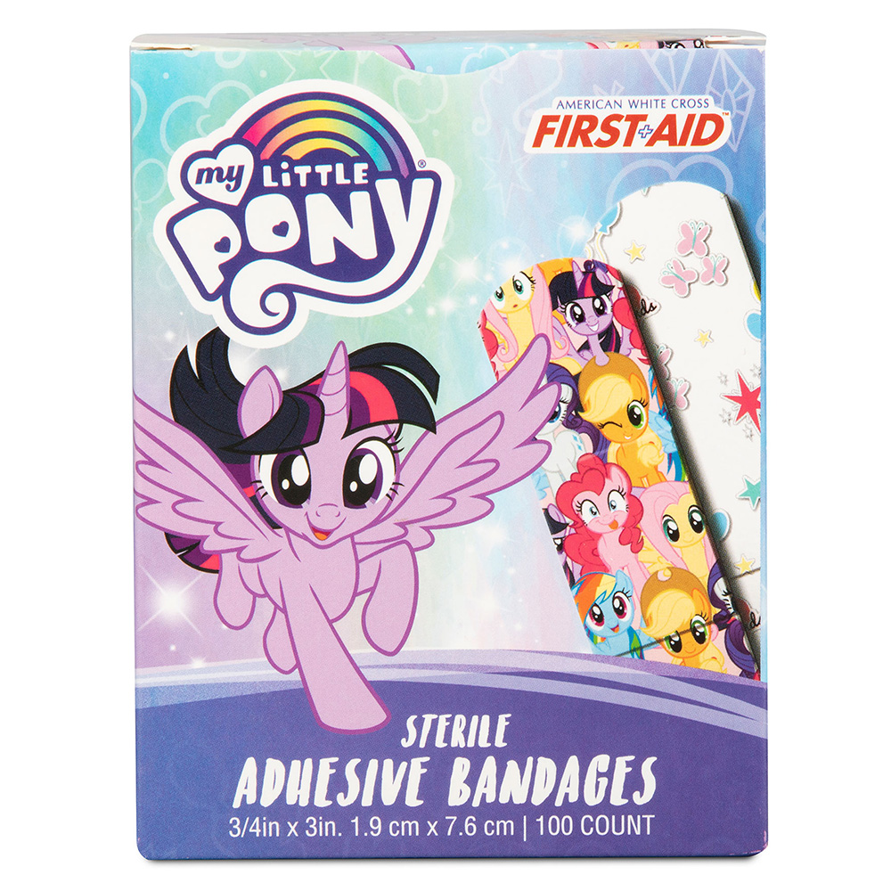 Dukal American White Cross 3/4 x 3 inch My Little Pony Adhesive Kid Design Bandages, 1200/Pack