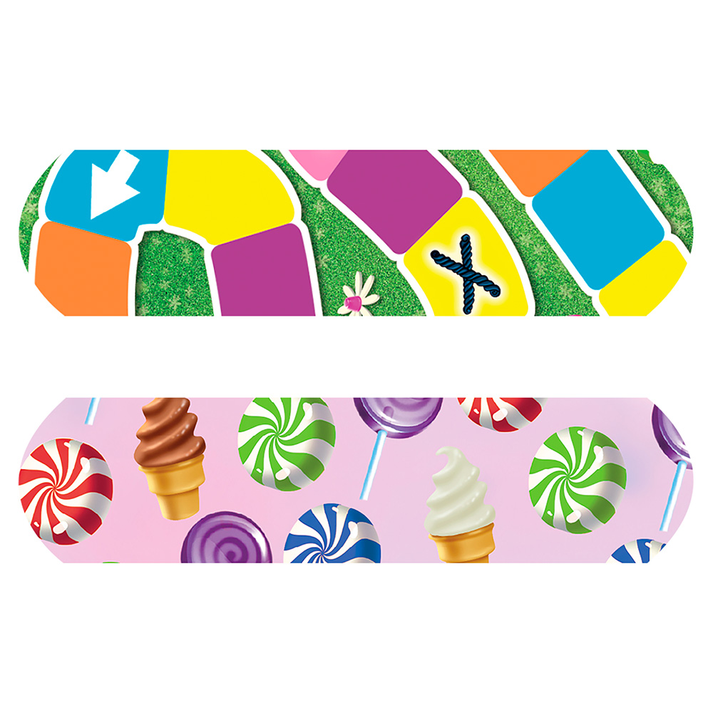 Dukal American White Cross 3/4 x 3 inch Candy Land Adhesive Kid Design Bandages, 1200/Pack