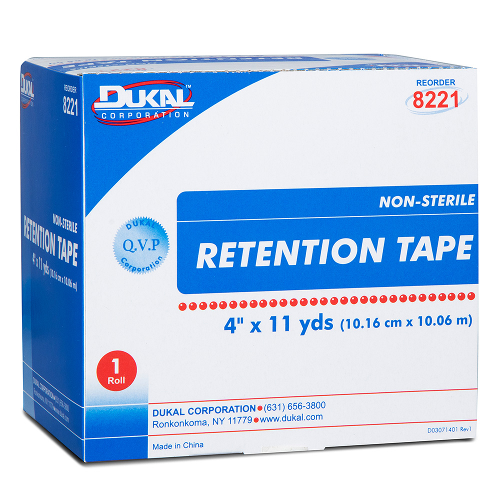 Dukal 4 inch x 11 yds Retention Tape, 6/Pack