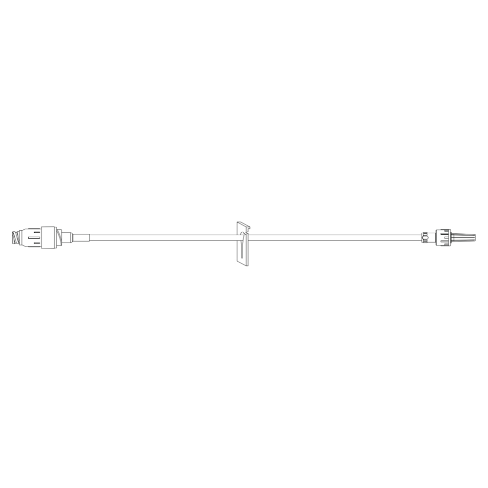 BD 14 inch Minibore Extension Set with Maxplus Clear Needleless Connector, Removable Slide Clamp and Male Spin Lock, 50/Pack