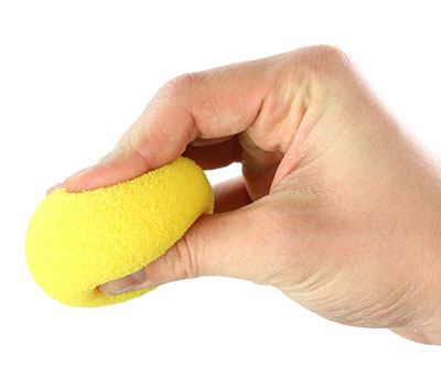 Fabrication CanDo 2.5 inch Memory Foam X-Easy Hand Squeeze Ball, Yellow
