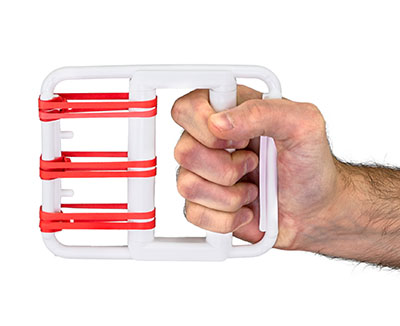 Fabrication CanDo Rubber-Band Hand Exerciser w/ Red Bands