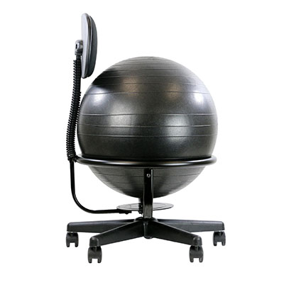 Fabrication CanDo 250 lb Metal Mobile Ball Chair w/ 22 inch Black Ball & Back