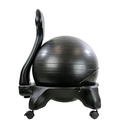 Fabrication CanDo 250 lb Adult Plastic Mobile Ball Chair w/ 22 inch Black Ball & Back