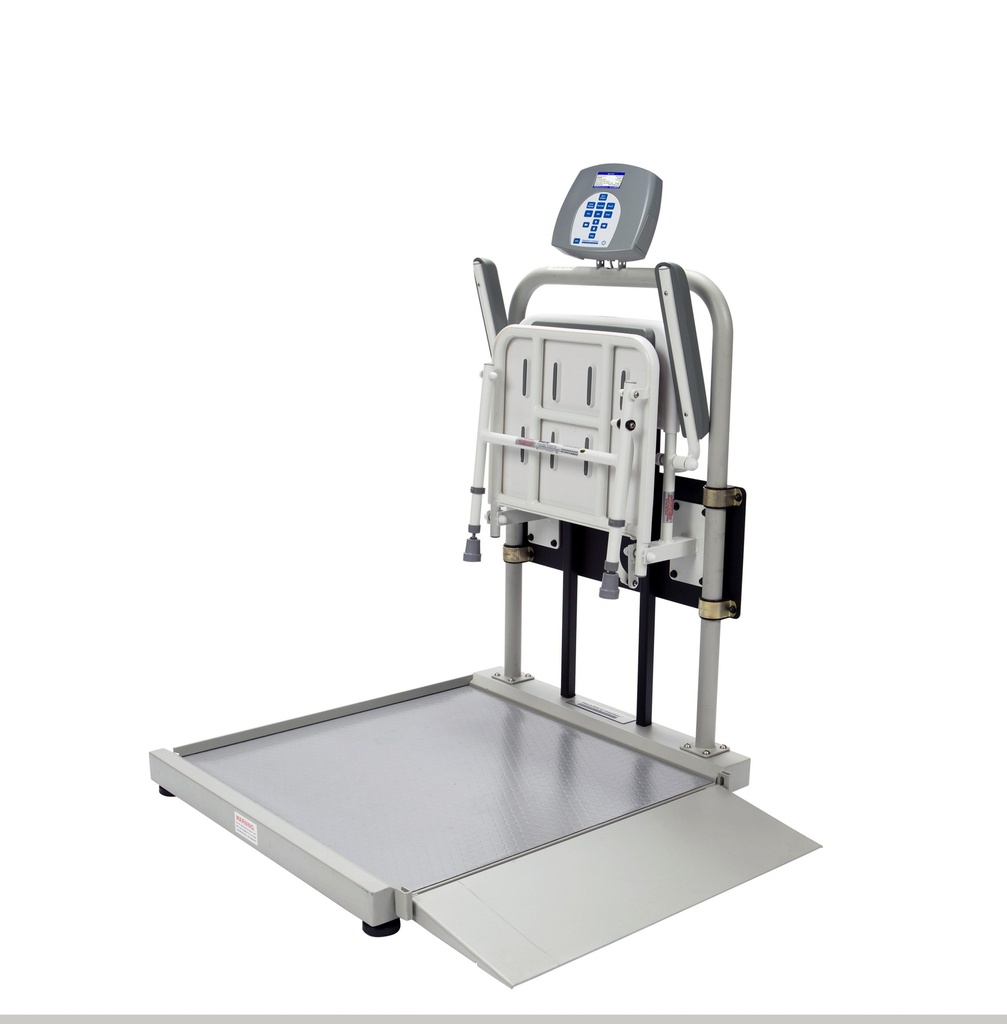 Health O Meter Professional 1000 lb Digital Wheelchair Ramp Scale w/ Fold-Away Seat