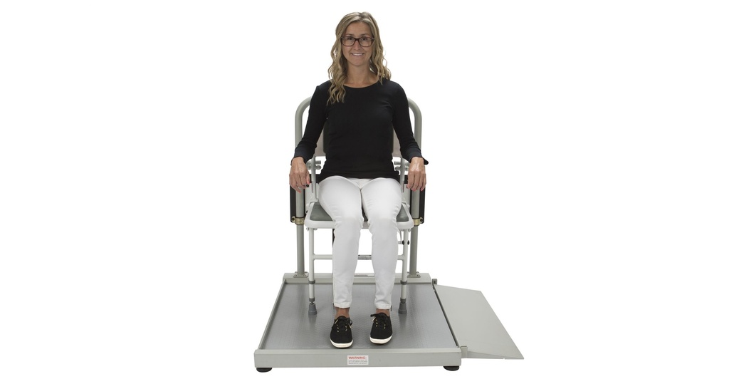 Health O Meter Professional 1000 lb Digital Wheelchair Ramp Scale w/ Fold-Away Seat