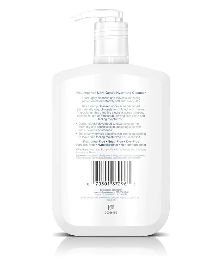 Johnson & Johnson Neutrogena 12 fl oz Ultra Gentle Creamy Formula Hydrating Cleanser - 12/Case