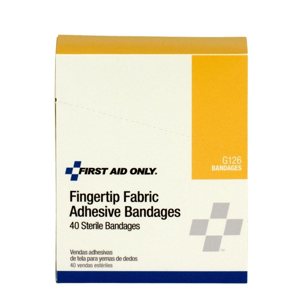 First Aid Only Fabric Fingertip Adhesive Bandage, 40/Box