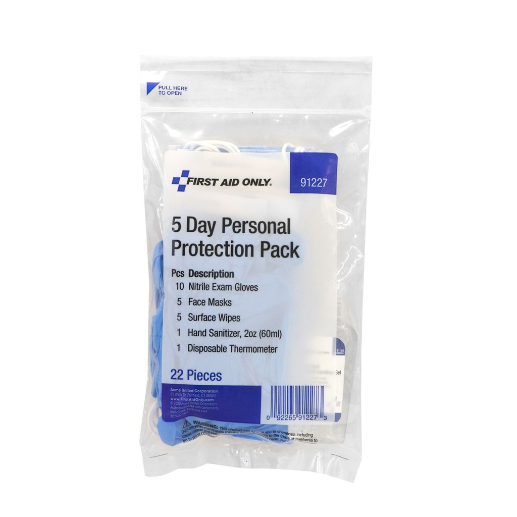 First Aid Only 5-Day Personal Protection Pack, 24/Case