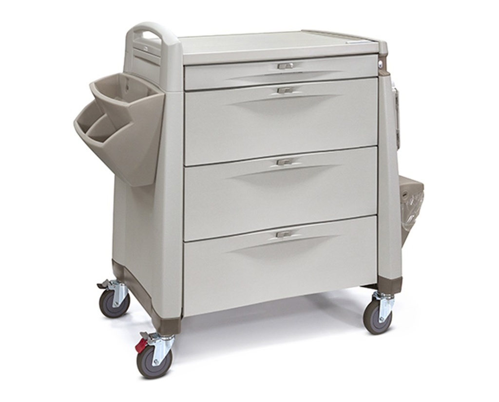 Capsa Avalo PCL Punch Card Medication Cart with Keyless Lock and White