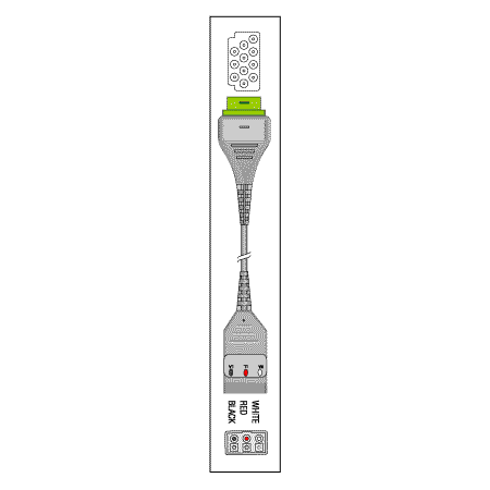 Patient Cable - 3 Lead Dual - 11-Pin
