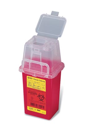 BD Phlebotomy Sharps Collector, 1.5 Qt, Phlebotomy, Red