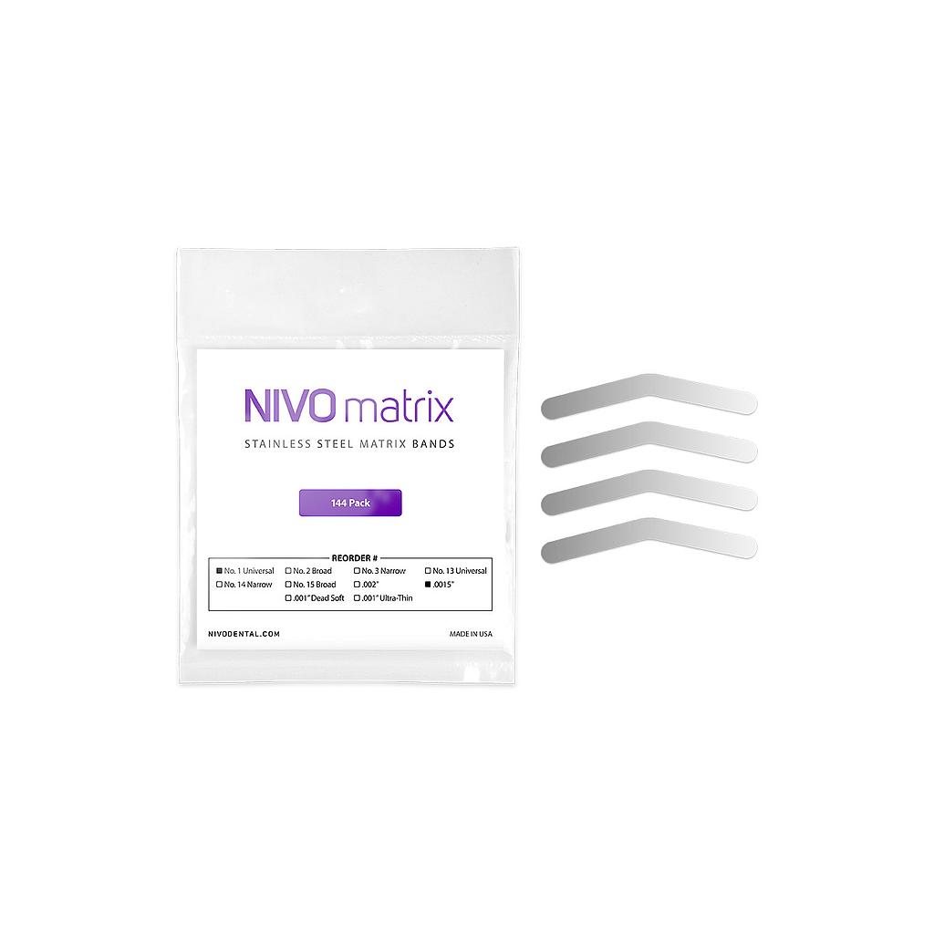 NIVO Matrix Band - No. 2 Broad (MOD) Wide Adult .0015€¢- 144/pk #NMB215G (NI)