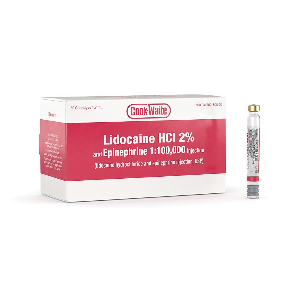 Septodont Lidocaine 2% and Epinephrine 1:100,000 Cook-Waite