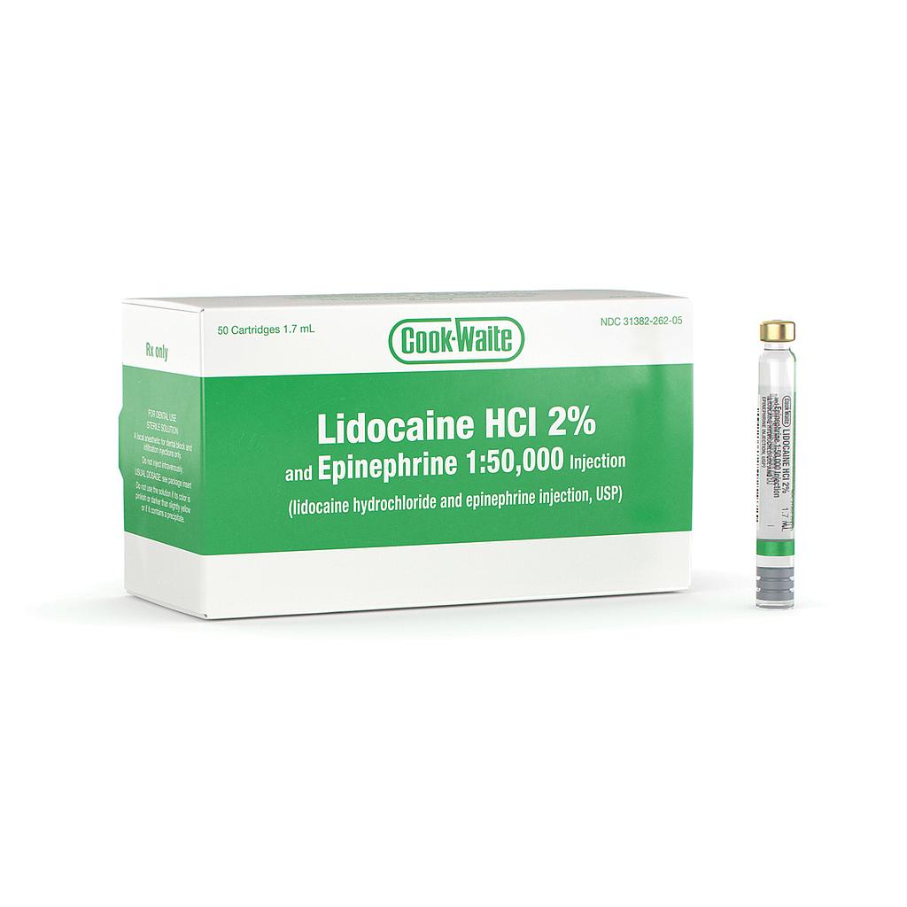 Septodont Lidocaine 2% and Epinephrine 1:50,000 Cook-Waite