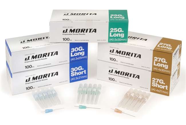J .Morita Disposable Dental Needles - 27G, Long