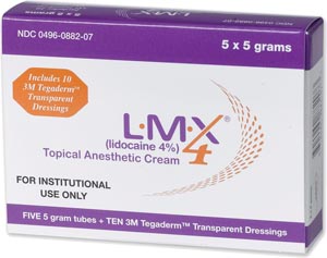 Ferndale LMX4 Topical Anesthetic Cream (5) 5g Tubes w/ Transparent Dressings