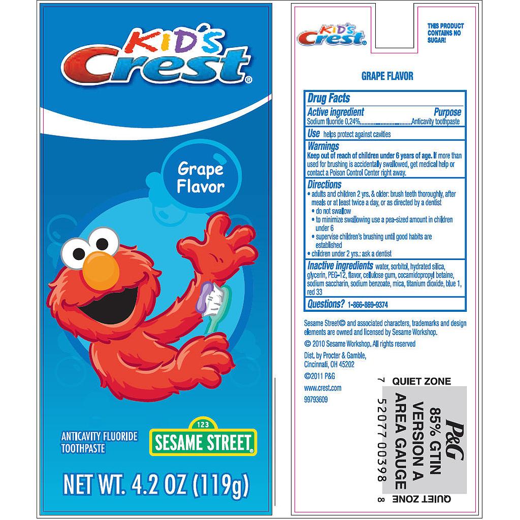 P&G Crest® Sesame Street Kids Toothpaste, CompSmall, 72/cs