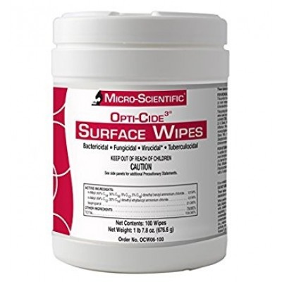 Micro-Scientific Opti-Cide® Max Disinfectant Cleaner, Wipes, 6" x 6.75"