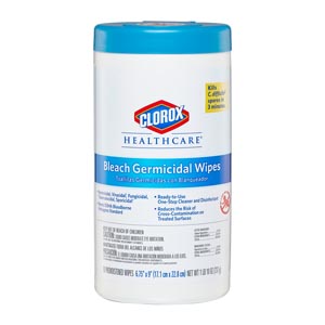 Healthlink-Clorox Clorox Healthcare® Wipes, Bleach Germicidal, 6.75 x 9, 70/can