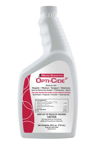 Micro-Scientific Opti-Cide3® Disinfectant, Pour Bottle with Flip Cap, 24 oz