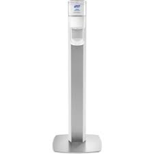 Gojo Purell® Messenger™ ES8 Floor Stand, White with Silver Panel (Dispenser Included)