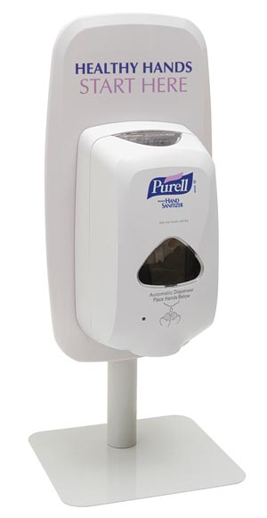 Gojo Purell® Table Top Stand with "Healthy Hands Start Here" Sign, Purell® TFX™