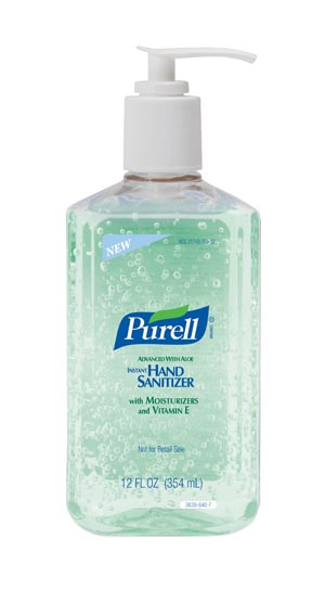 Gojo Purell® Advanced Instant Hand Sanitizer with Aloe, 12 fl oz Pump Bottle