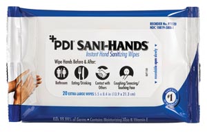 PDI Sani-Hands® Bedside Pack, 8.4" x 5.5", 20/pk