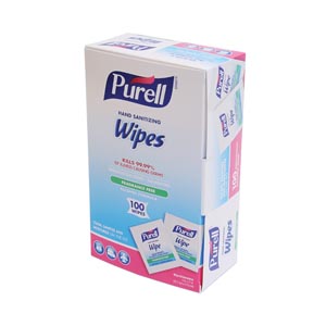 Gojo Purell® Sanitizing Hand Wipes, Individually Wrapped, 100 Ct Box, 10 bx/cs