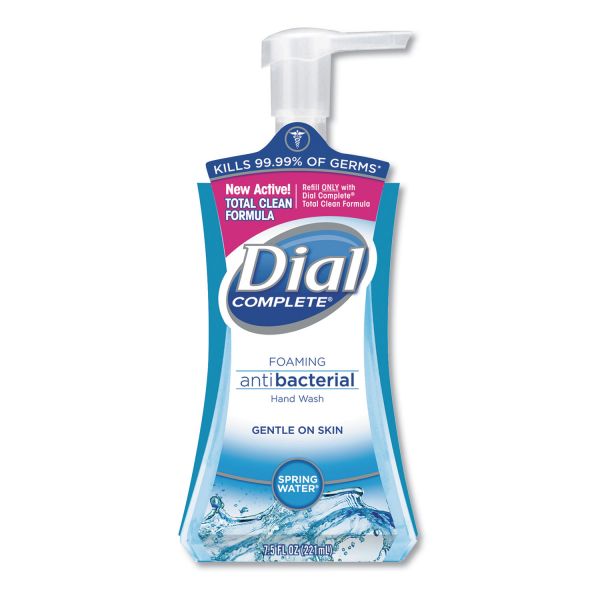 Dial® Complete® Foaming Hand Soap, Antibacterial, Spring Water, 7.5 oz