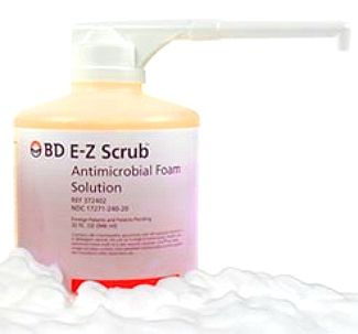 BD E-Z Scrub™ Antimicrobial Foam Solution, 32 oz, 0.5% Povidone Iodine, Foot Pump Foamer