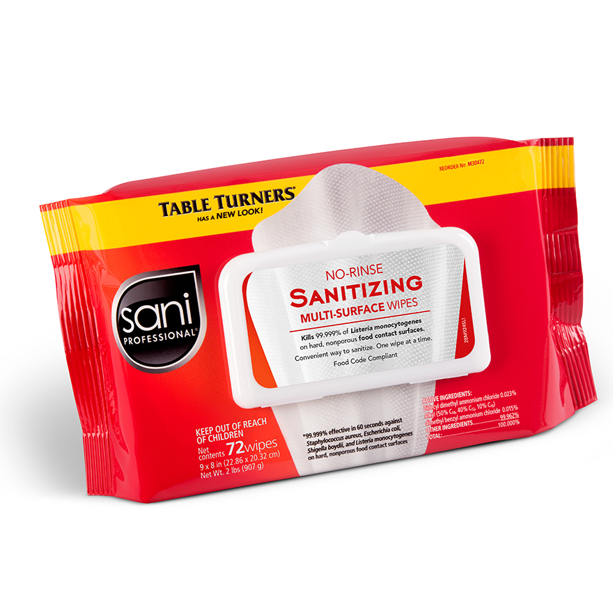 PDI Sani-Wipe™ Non-Rinse Food Contact Hard-Surface Sanitizing Wipes, 9" x 8", Softpack