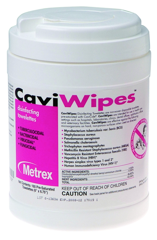 Metrex Caviwipes™ Disinfecting Towelettes, 220 Wipes per Canister