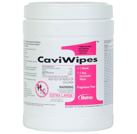 Metrex Caviwipes1™, Flatpacks, 7" x 9", 45 wipes/pk