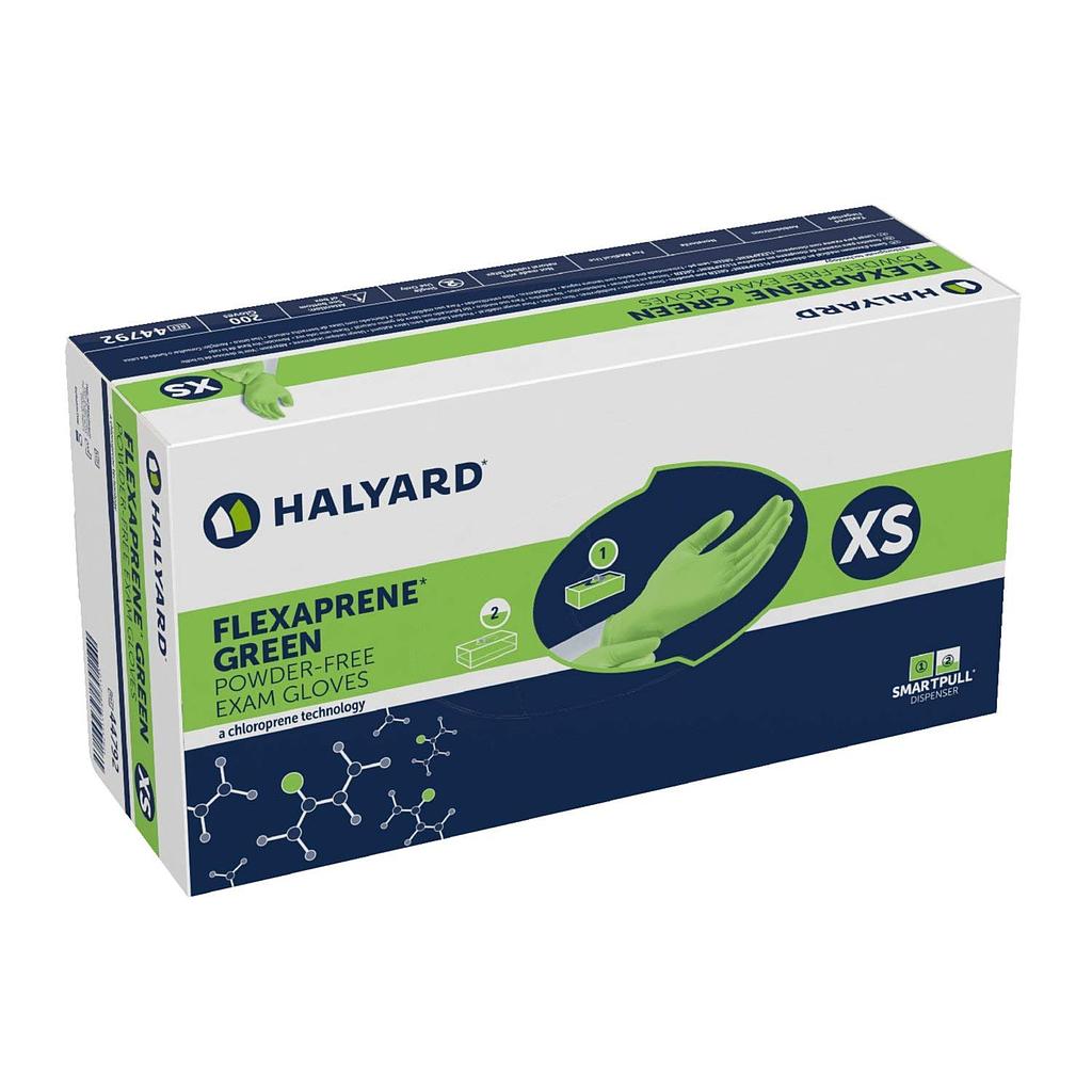 Halyard Flexaprene® Green Powder-Free Exam Gloves, X-Small