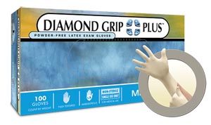 Microflex Diamond Grip Plus™ Powder-Free Latex Exam Gloves, Textured, X-Small